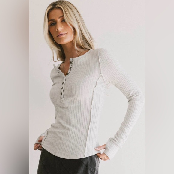 NWT Bohme Emmilianne Ribbed Top grey size xs - Picture 1 of 13